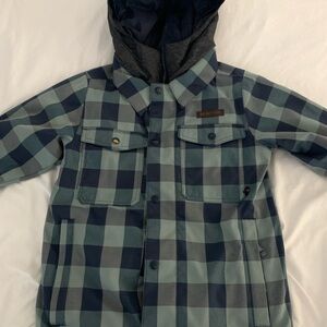 Kids Burton Blue and Gray Checkered Jacket